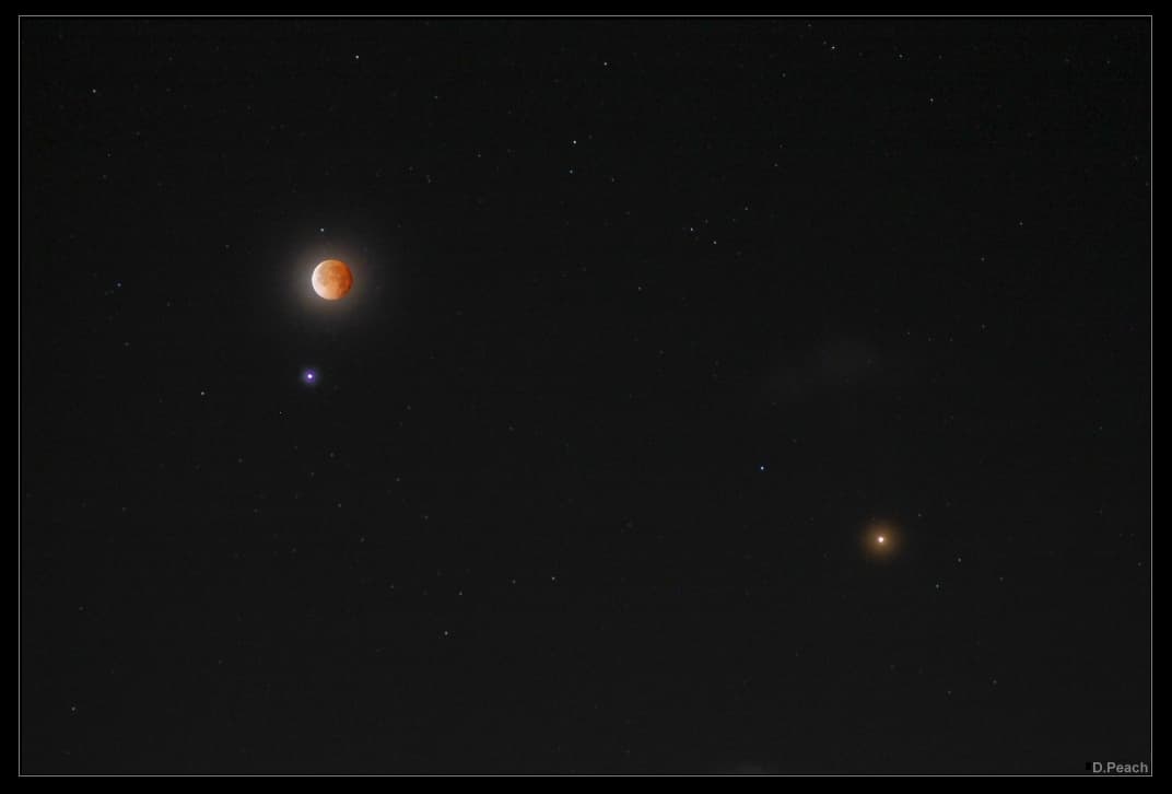 APOD: 2014 April 16 – Spica, Mars, and Eclipsed Moon