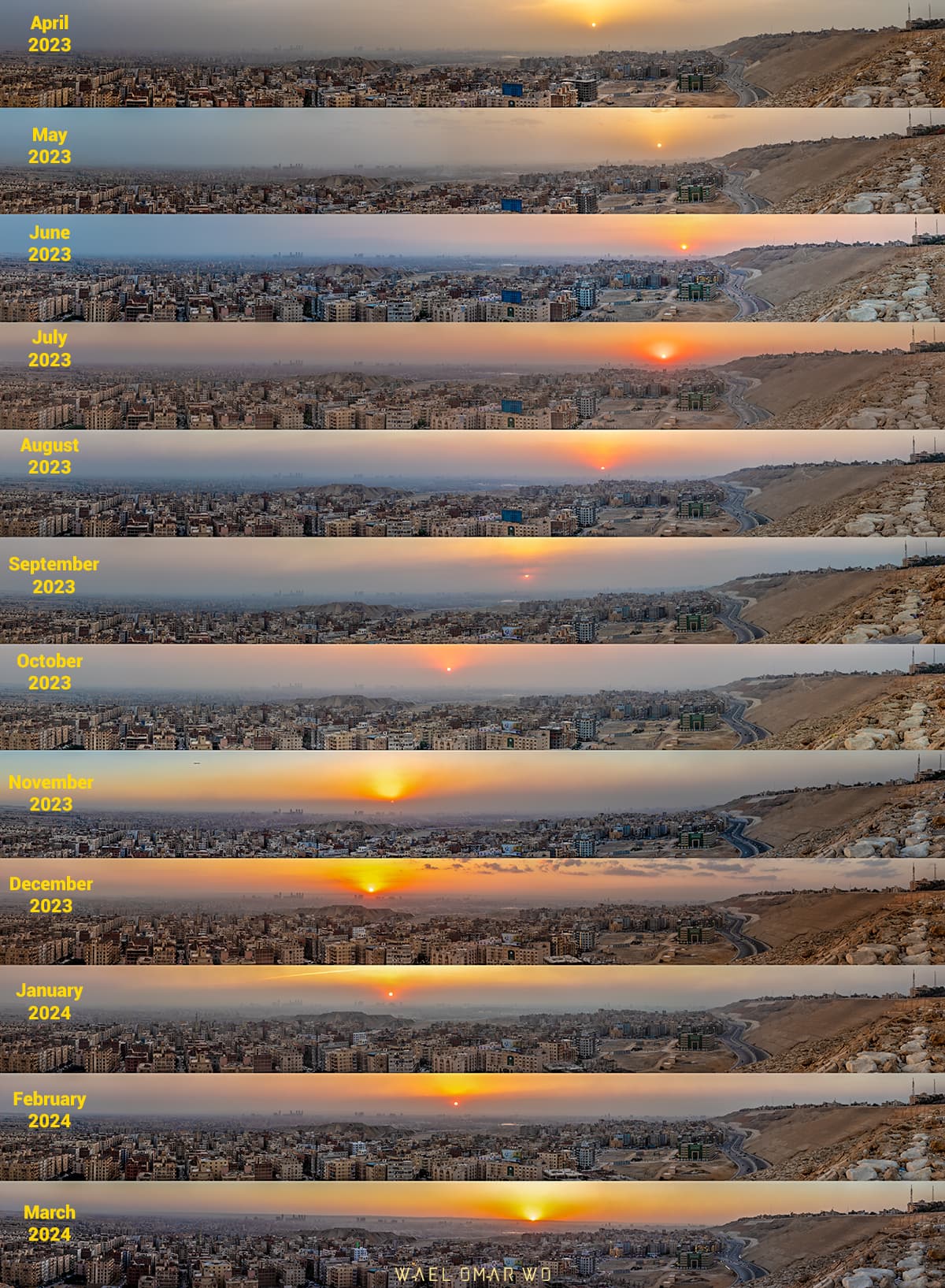 APOD: 2024 December 21 – A Year in Sunsets