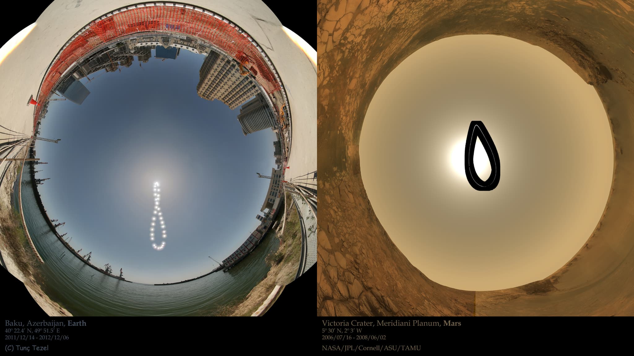 APOD: 2025 June 21 – Two Worlds, Two Analemmas