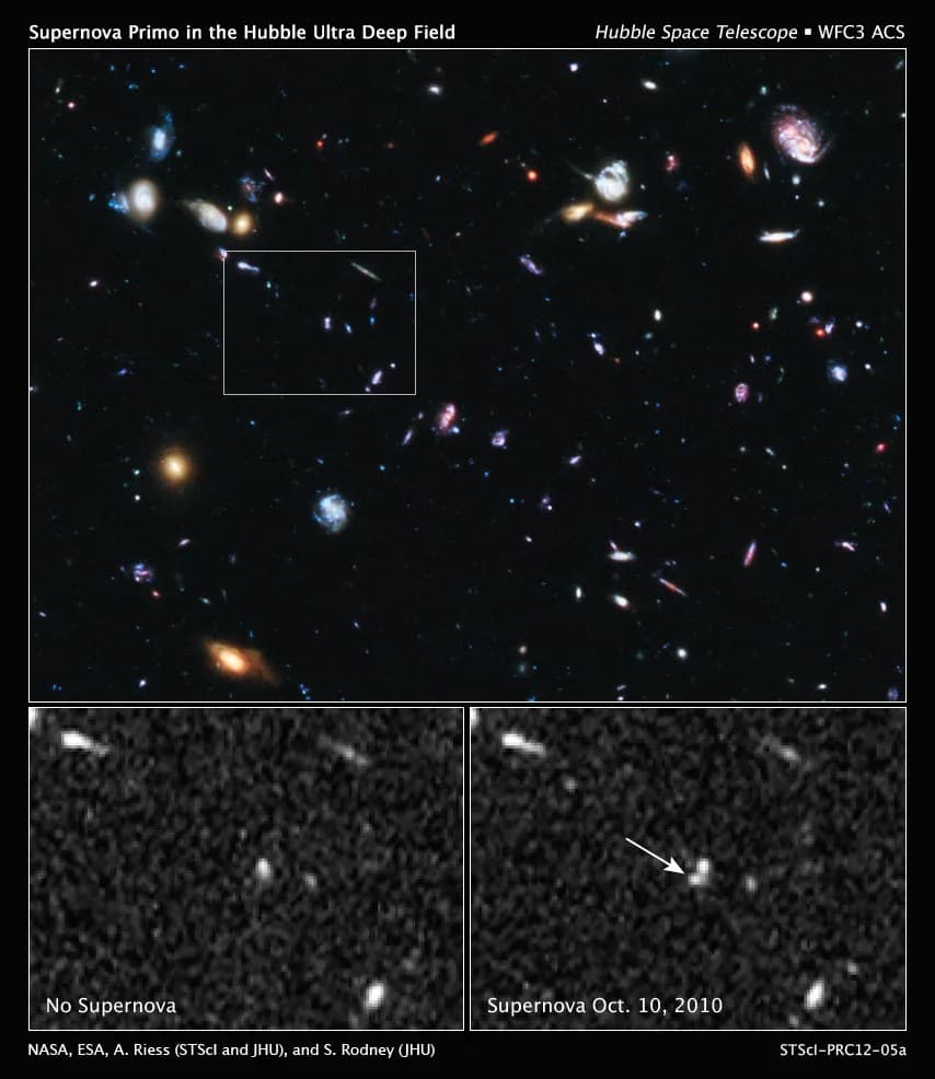 Hubble Breaks New Ground with Discovery of Distant Exploding Star