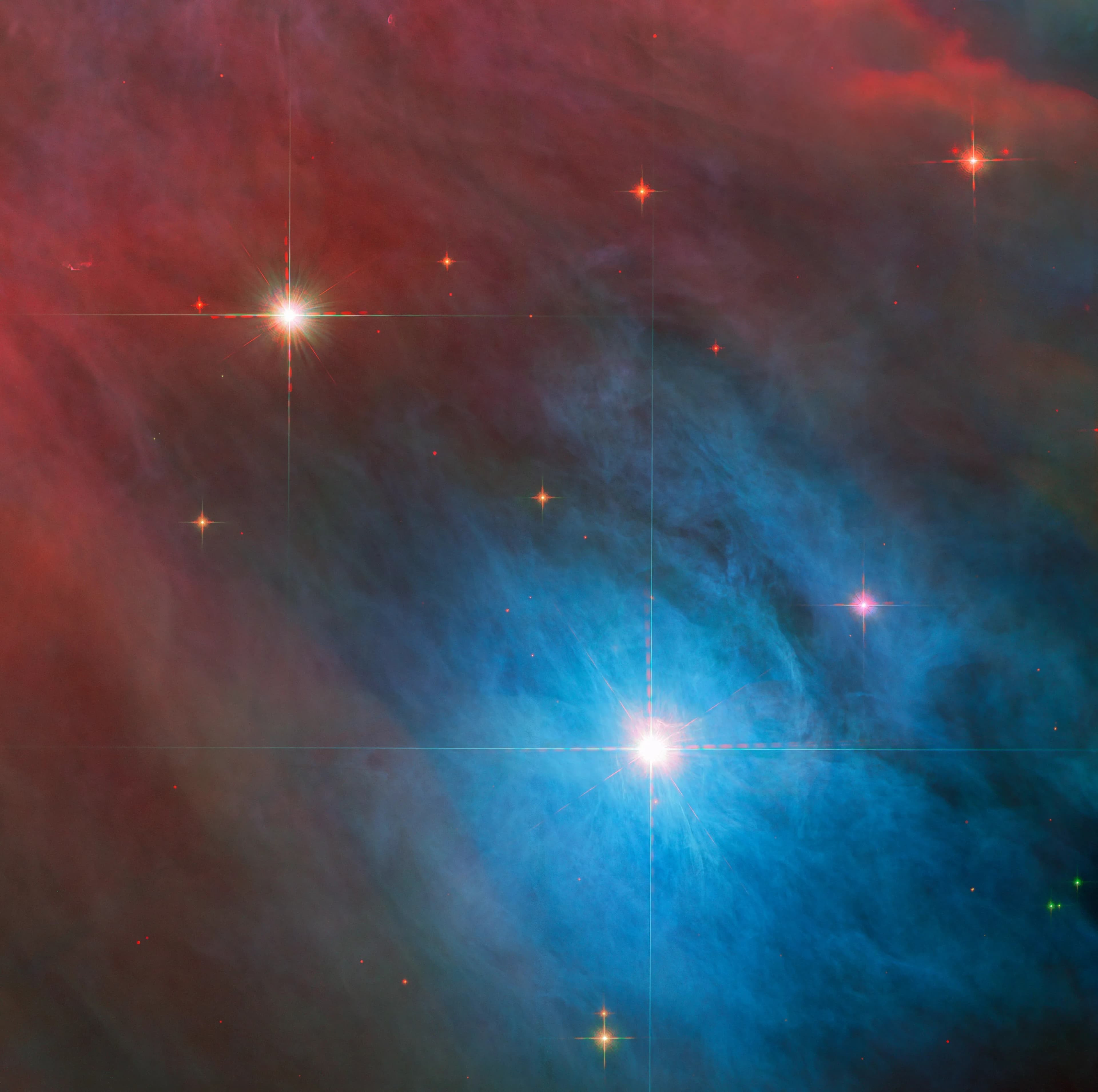 Hubble Views a Stellar Duo in Orion Nebula