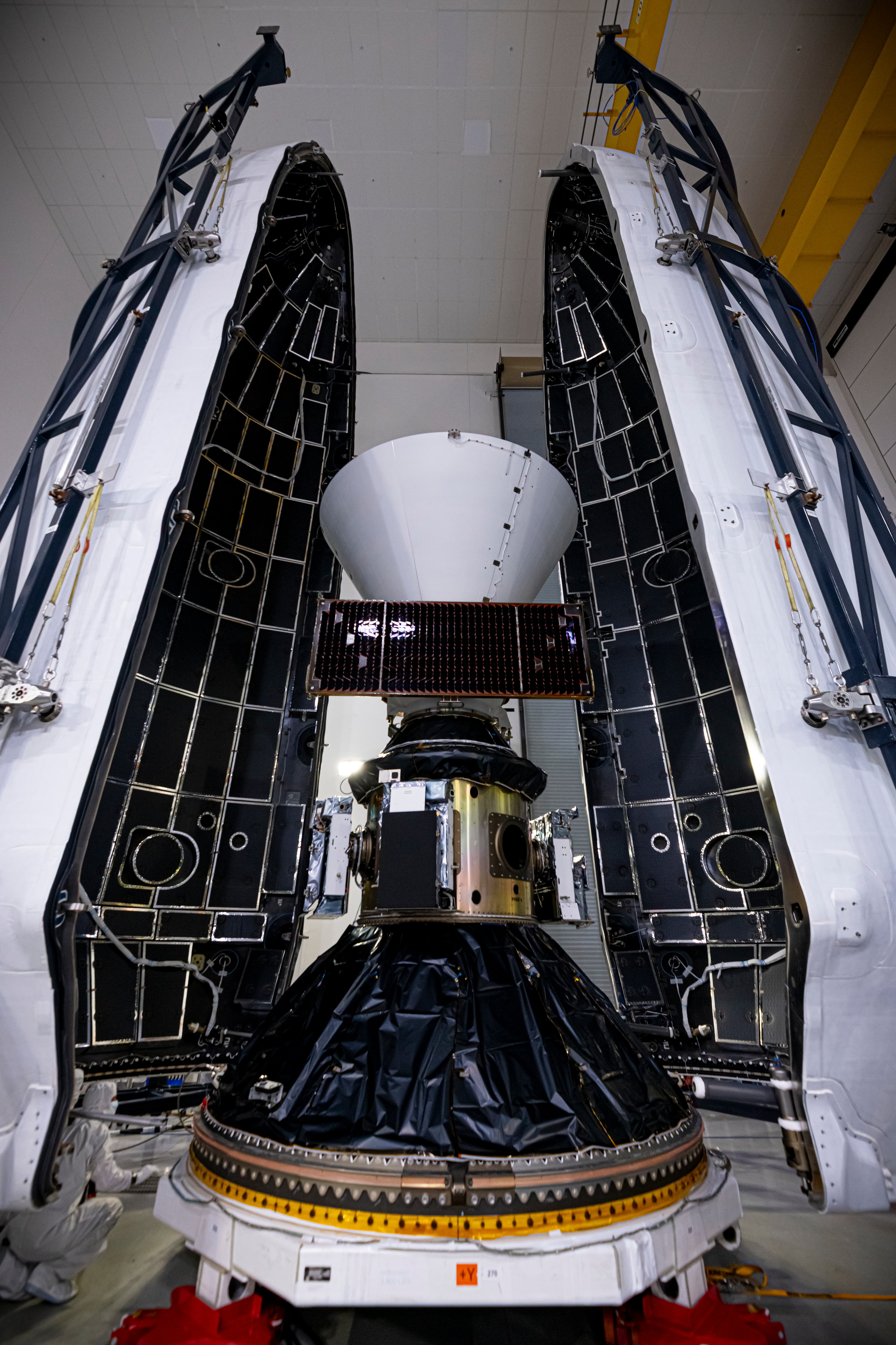 NASA’s SPHEREx, PUNCH Spacecraft Encapsulated as Launch Nears