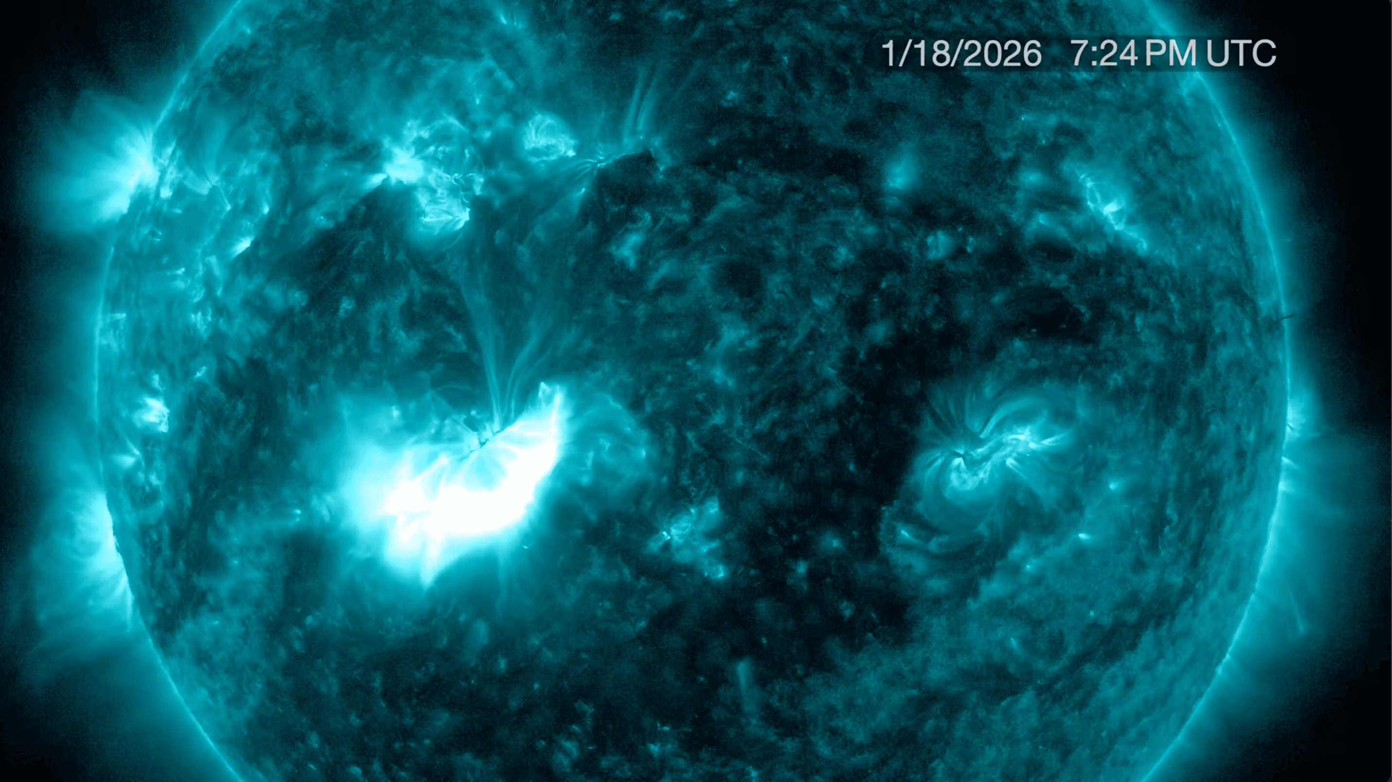 Strong Flare Erupts From Sun