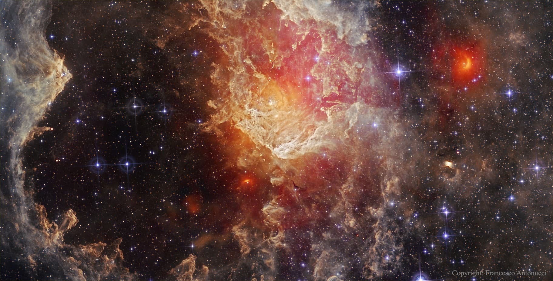 APOD: 2014 December 1 – Stars and Dust Pillars in NGC 7822 from WISE