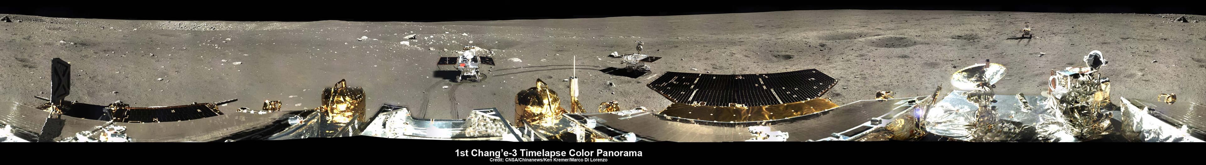 APOD: 2014 February 3 – Lunar Time Lapse Panorama including Yutu Rover