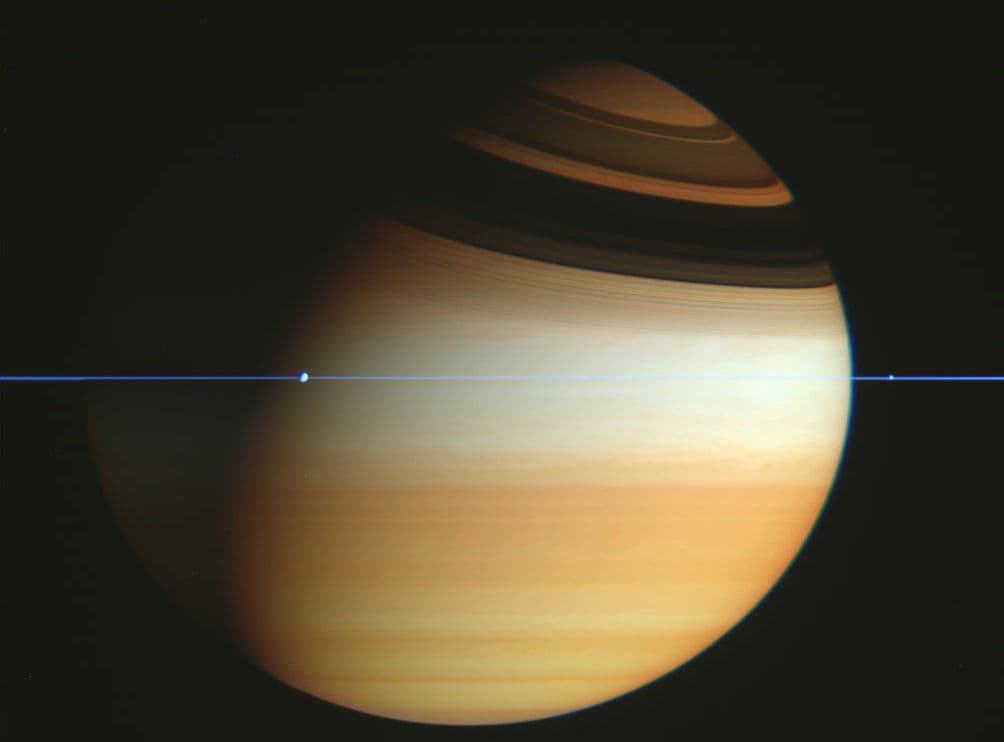 APOD: 2014 February 23 – Cassini Spacecraft Crosses Saturns Ring Plane