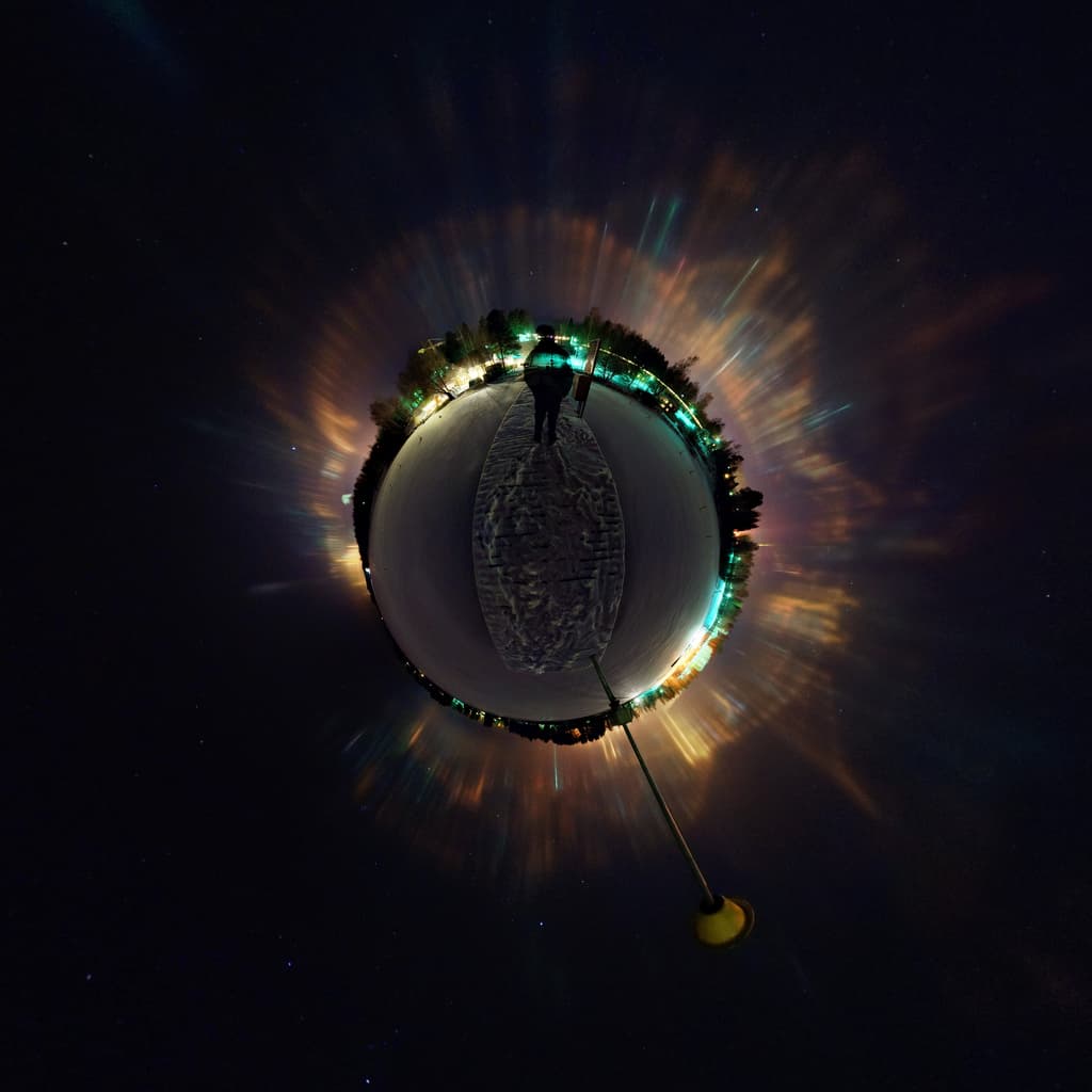 APOD: 2014 January 31 – Light Pillars from a Little Planet