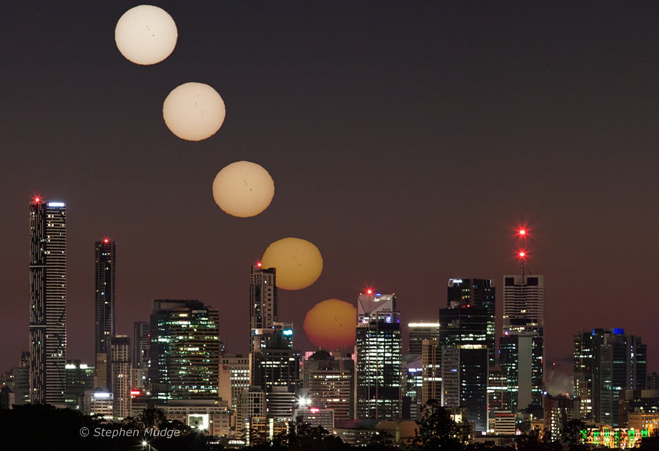 APOD: 2014 July 11 – Spotty Sunrise over Brisbane