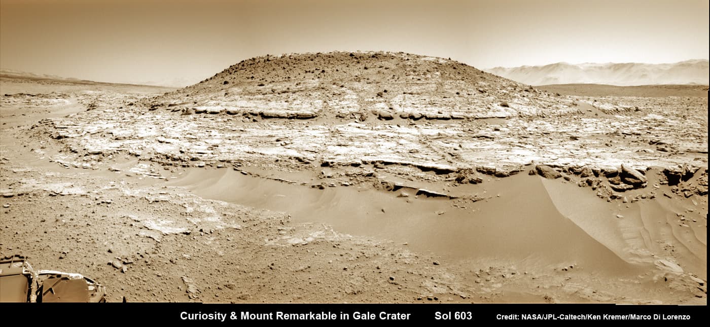 APOD: 2014 May 7 – Curiosity Inspects Mt Remarkable on Mars