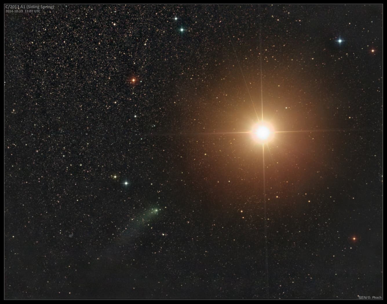 APOD: 2014 October 20 – Comet Siding Spring Passes Mars