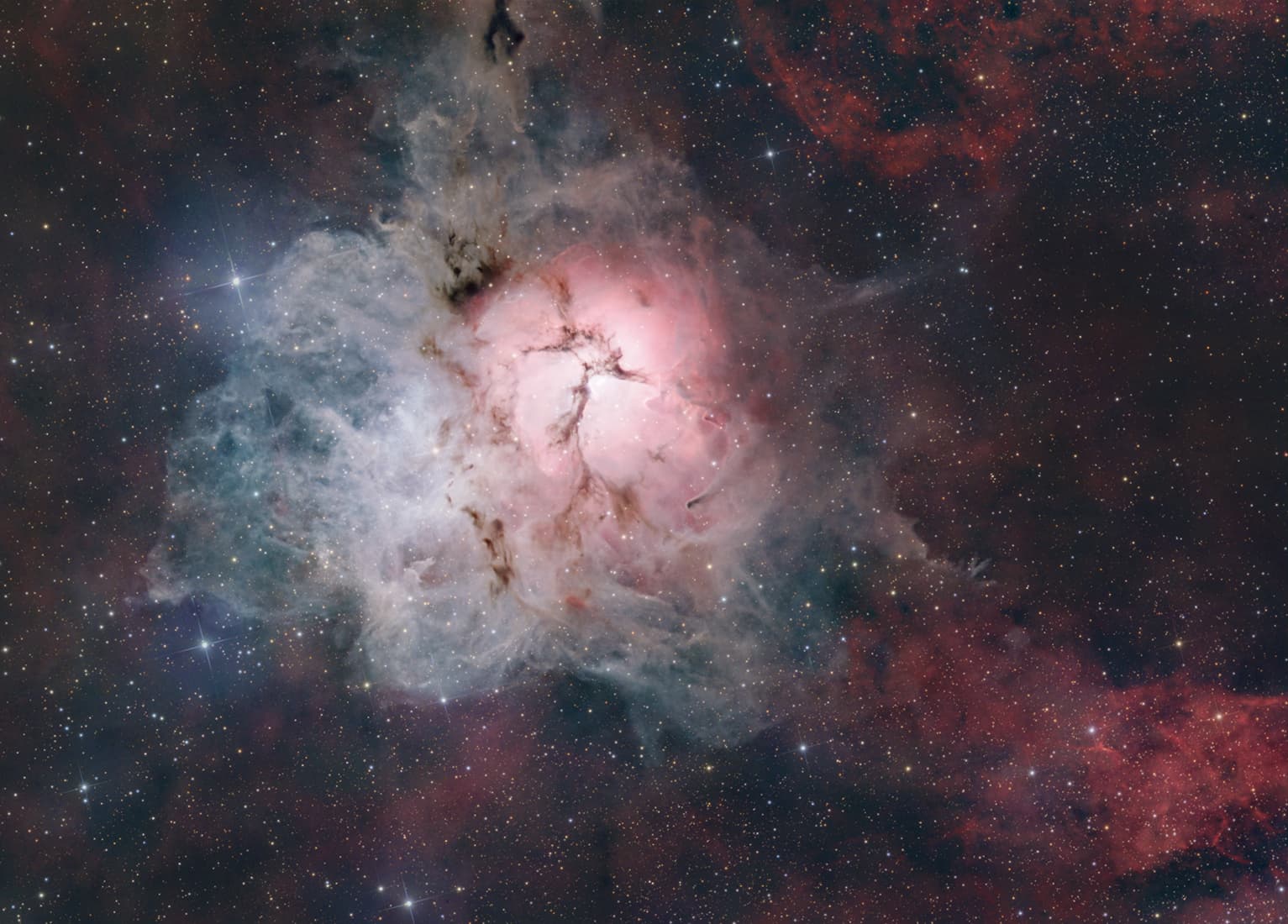 APOD: 2024 August 10 – The Light, Dark, and Dusty Trifid