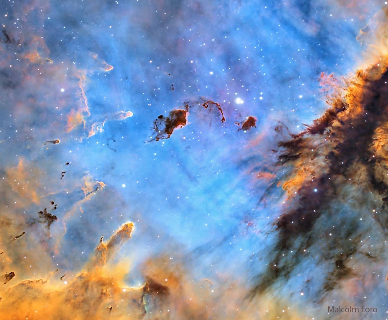 APOD: 2024 November 18 – Stars and Dust in the Pacman Nebula