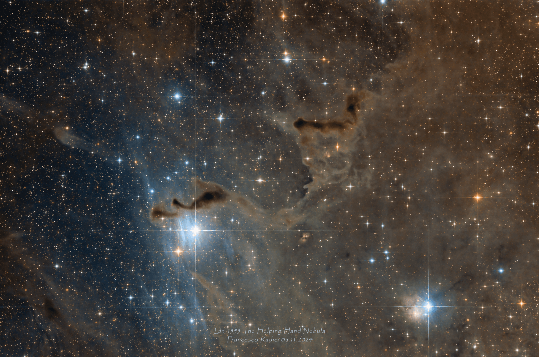 APOD: 2024 November 8 – Helping Hand in Cassiopeia