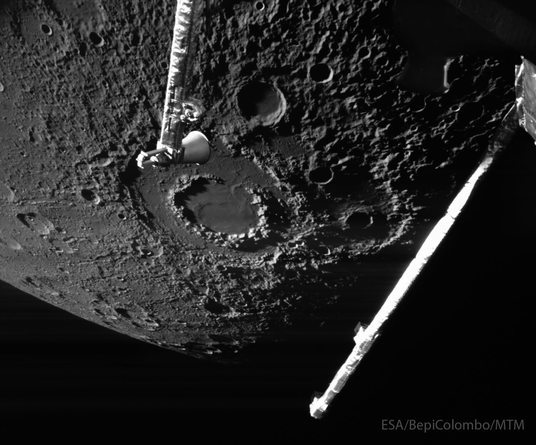 APOD: 2024 September 16 – Mercurys Vivaldi Crater from BepiColombo