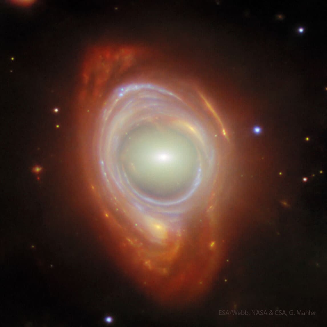 APOD: 2025 April 21 – Galaxy Lenses Galaxy from Webb