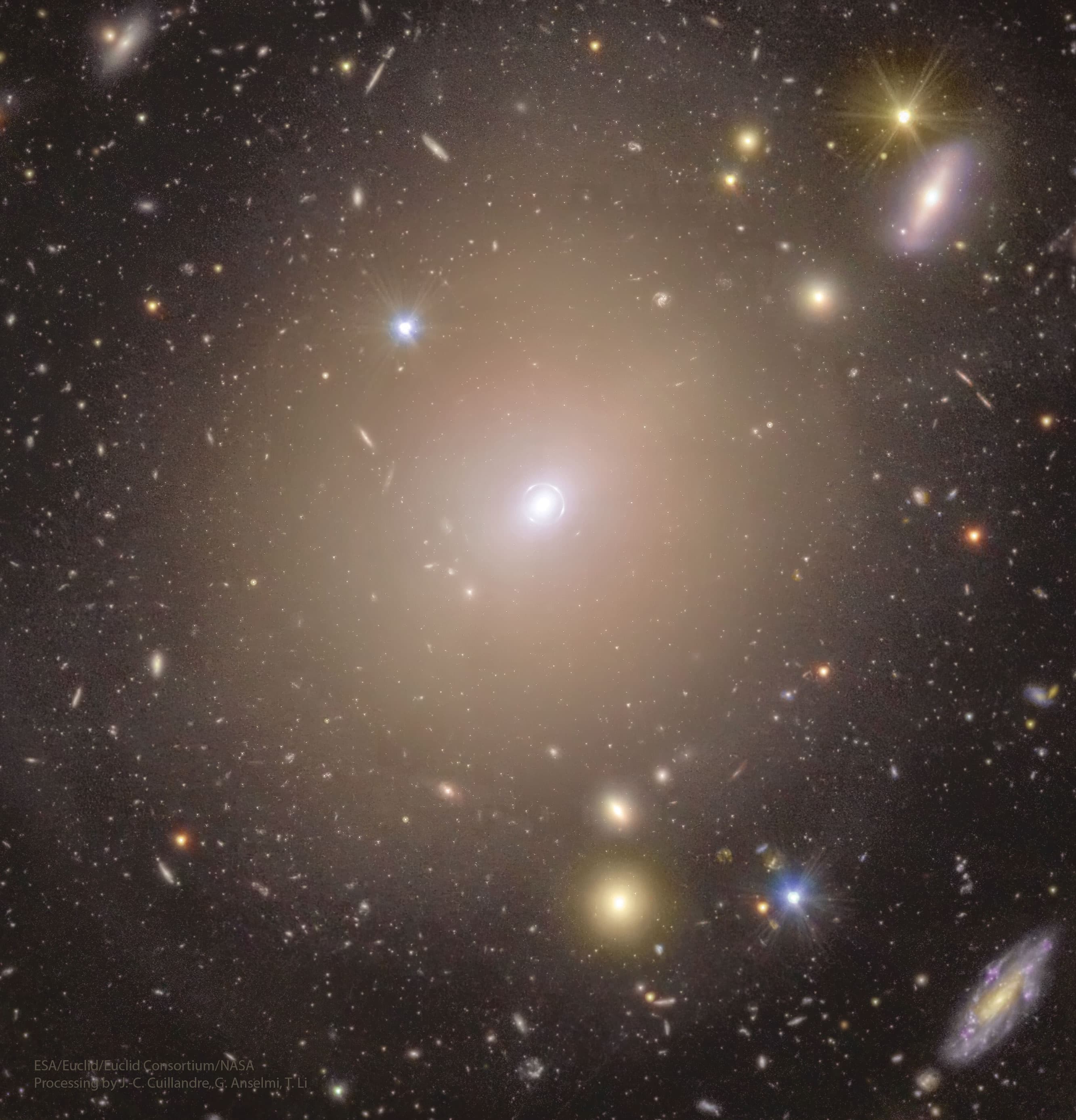 APOD: 2025 February 26 – Einstein Ring Surrounds Nearby Galaxy Center