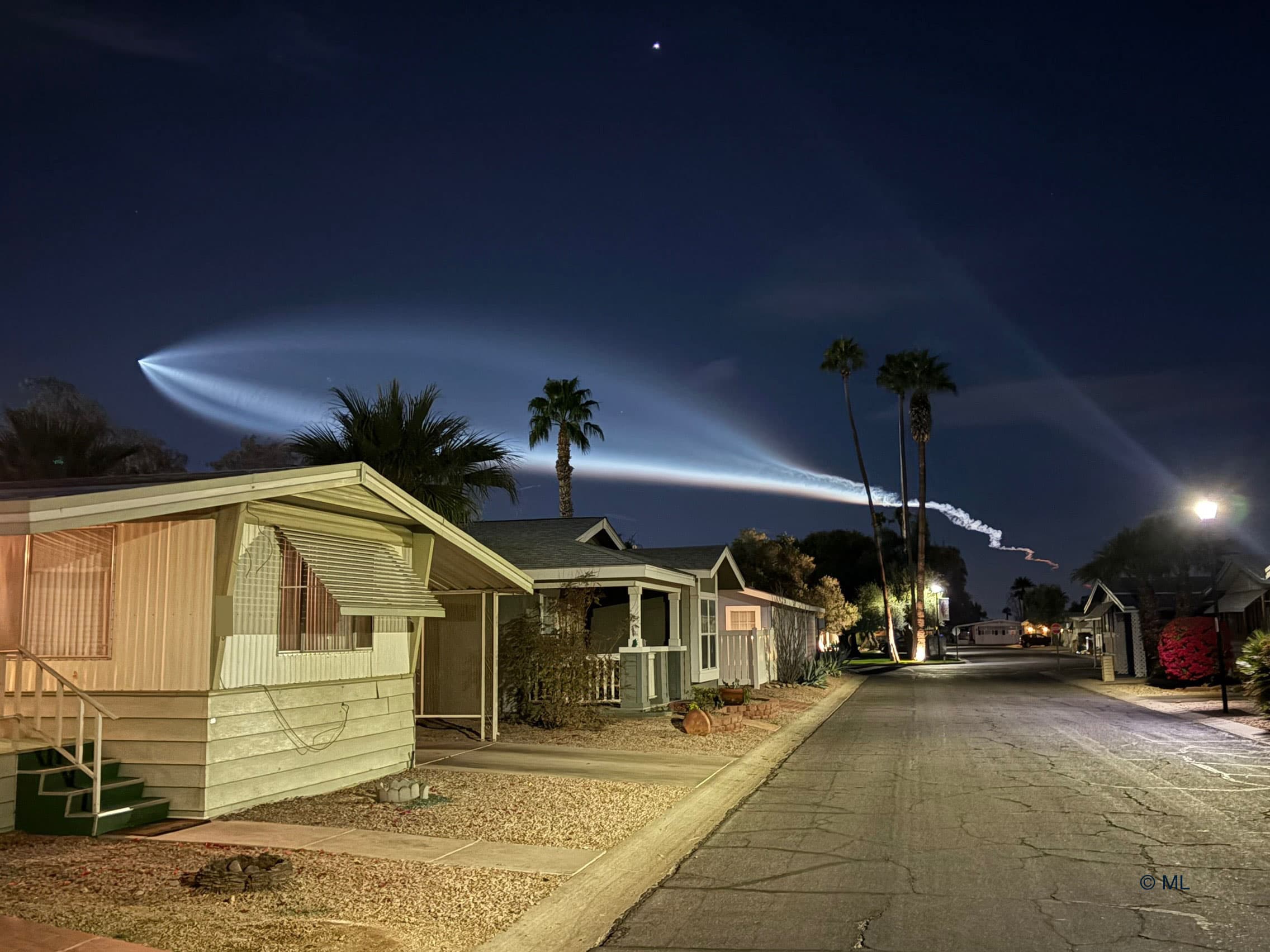 APOD: 2025 February 17 – SpaceX Rocket Launch Plume over California
