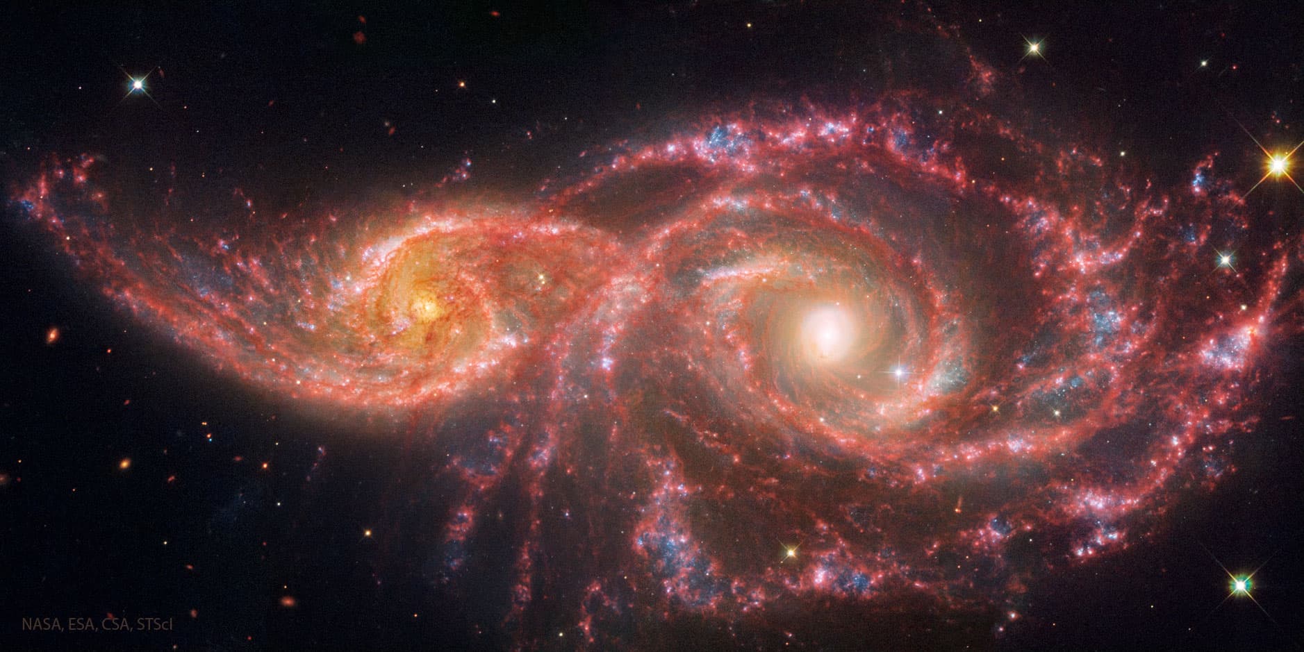 APOD: 2025 January 6 – Colliding Spiral Galaxies from Webb and Hubble