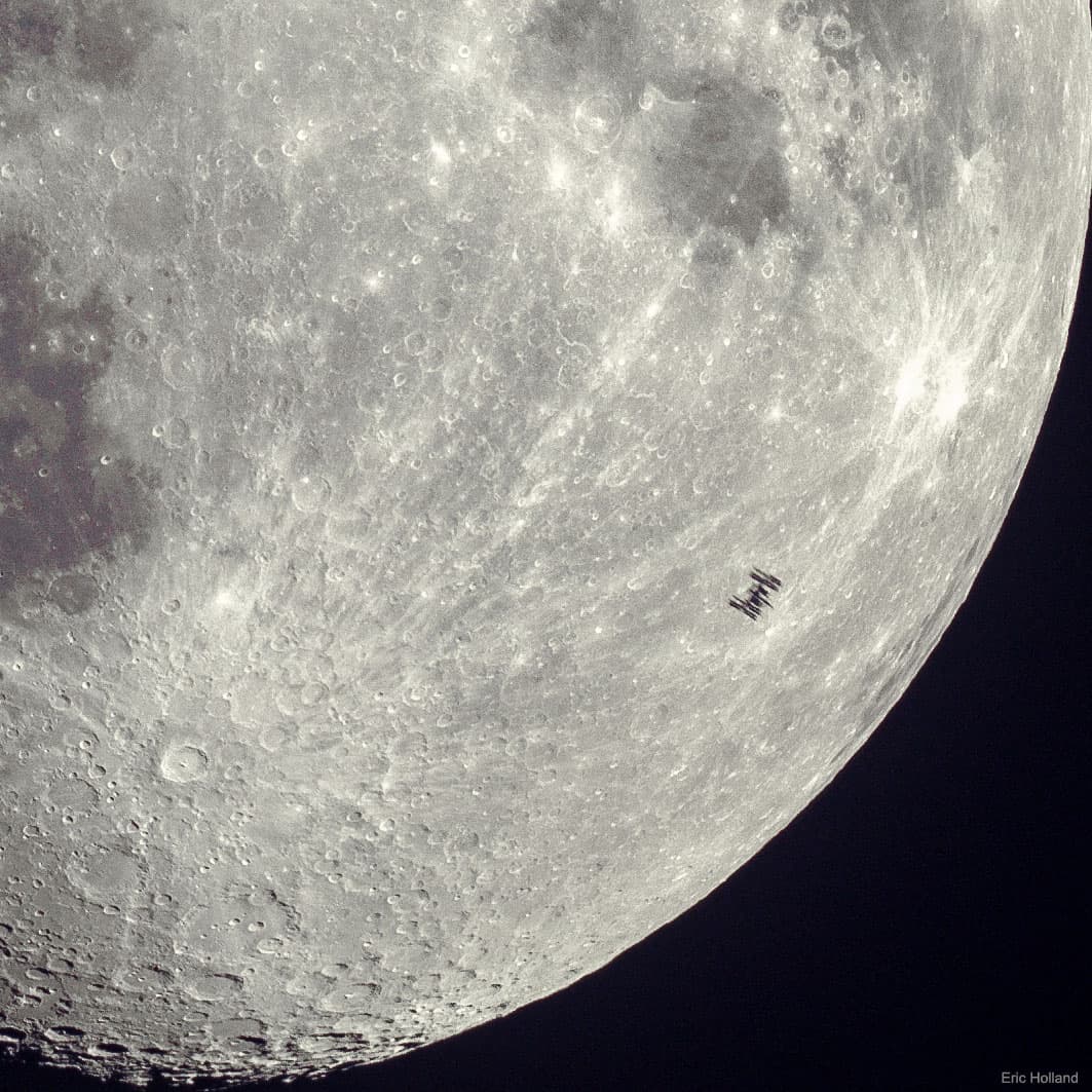 APOD: 2025 June 18 – Space Station Silhouette on the Moon