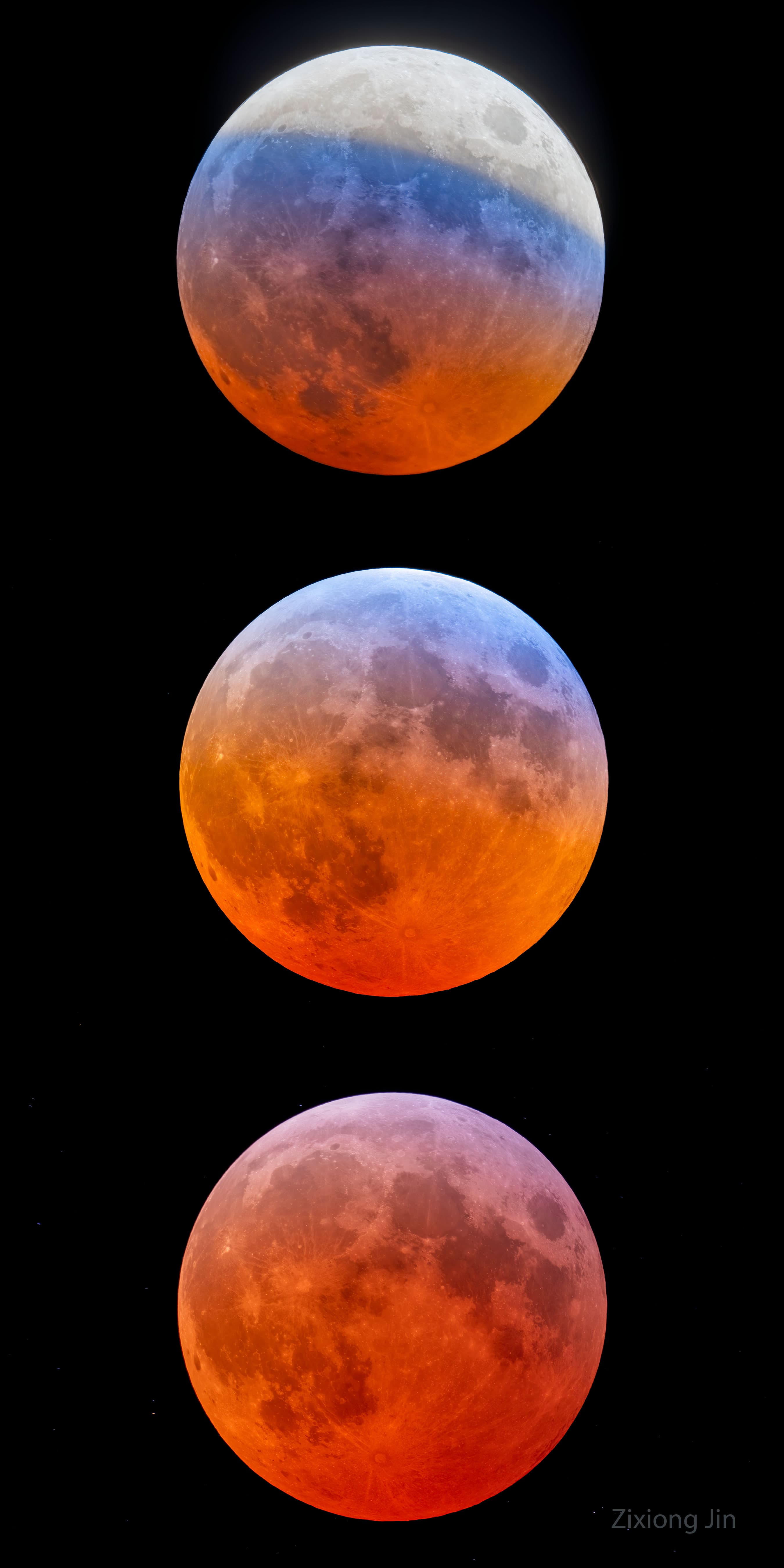 APOD: 2025 March 25 – A Blue Banded Blood Moon