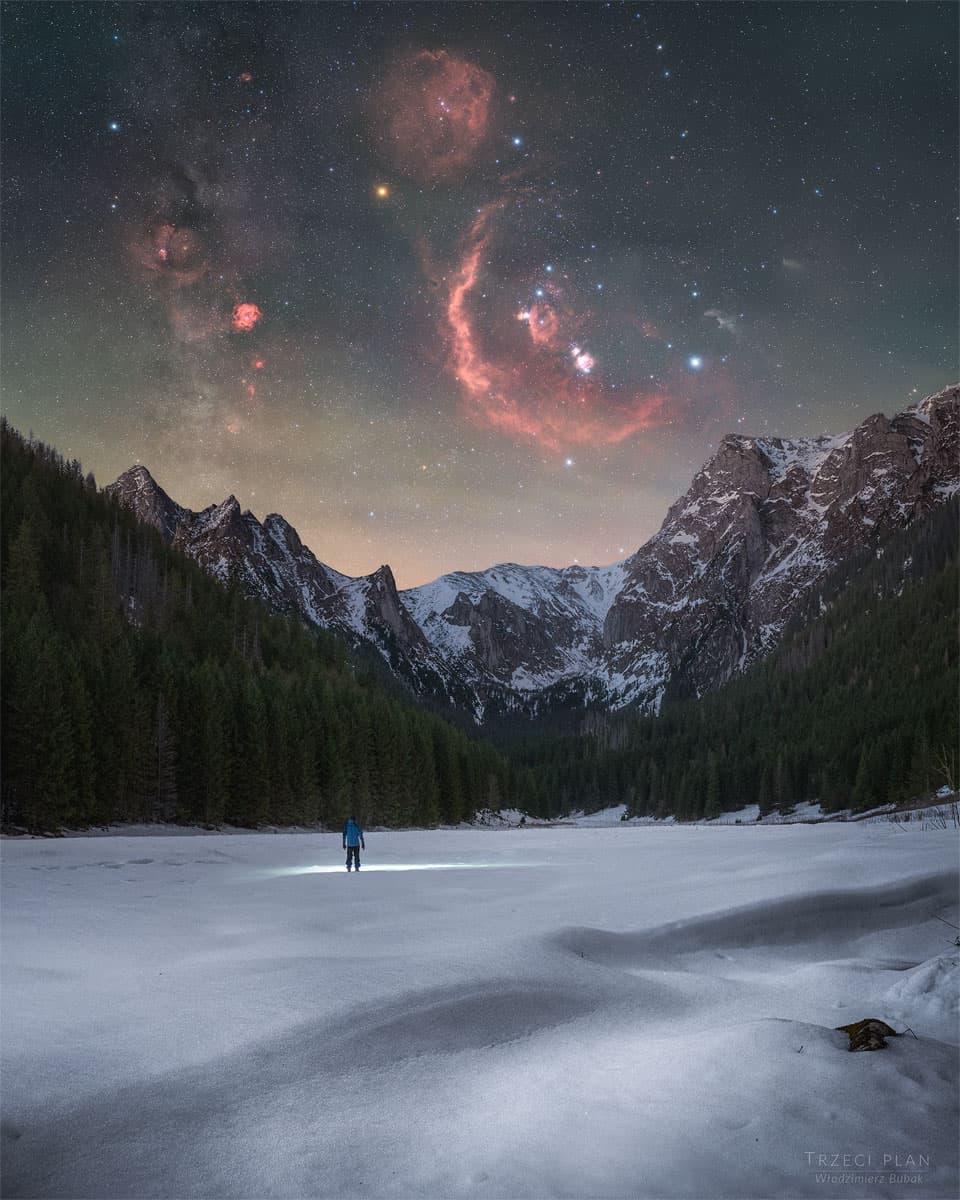 APOD: 2026 January 27 – Orions Treasures over Snowy Mountains