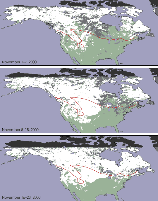 North American Snow Cover, November 2000