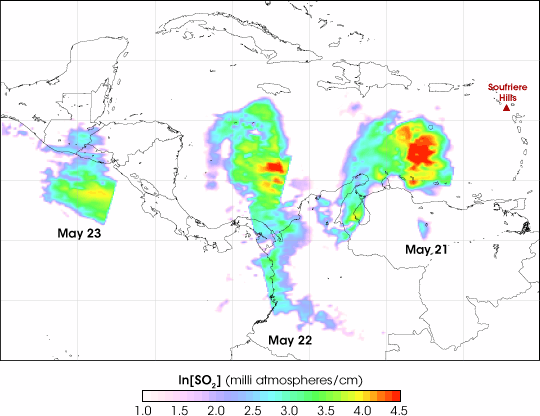Sulfur Dioxide Emitted by Soufriere Hills Volcano