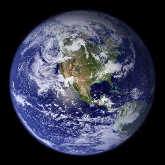 The Blue Marble (2002): True-color global imagery at 1km resolution