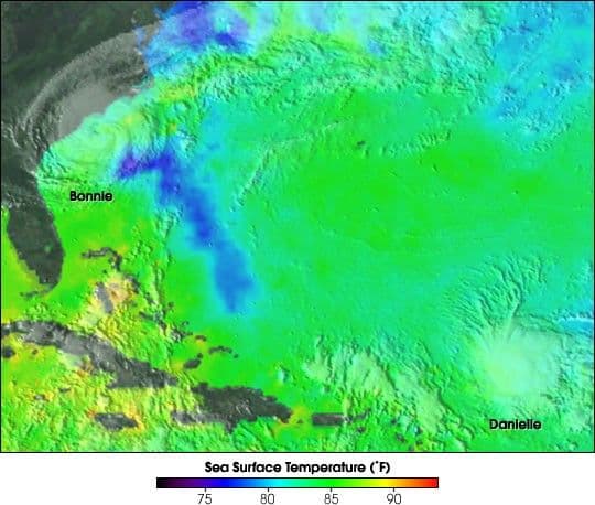 Microwave Imager Measures Sea Surface Temperature Through Clouds