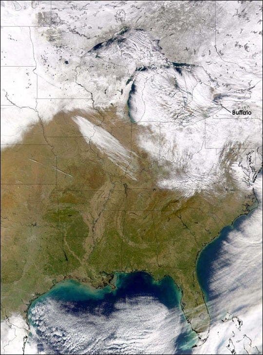 Snow From Great Lakes Covers Buffalo