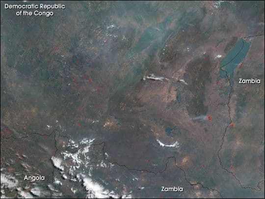 Fires and Smoke in Central Africa