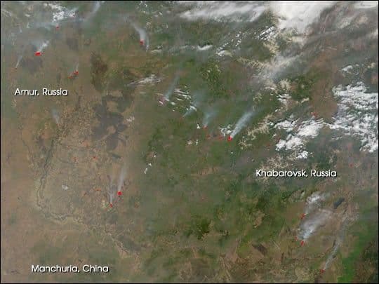 Extensive Fires in Eastern Russia