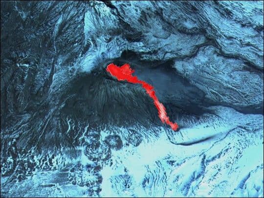 Lava Flow on Bezymianny Volcano