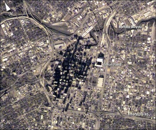 Downtown Houston from Space Station Alpha