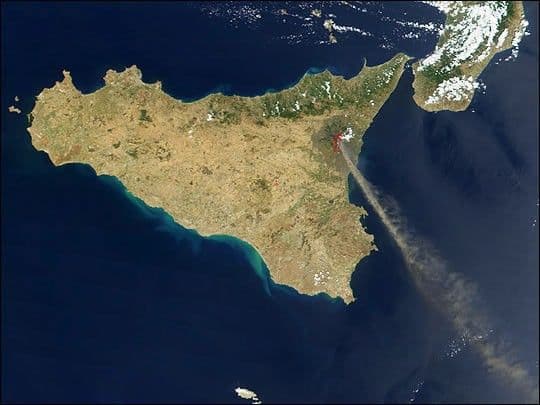 Ash Plume from Mt. Etna