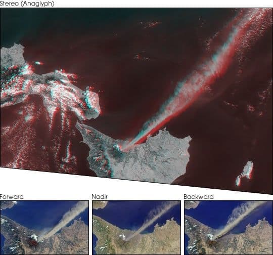 Stereo View of the Eruption of Mt. Etna
