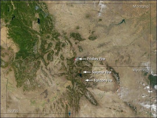 New Fires in Montana, Wyoming, and Idaho