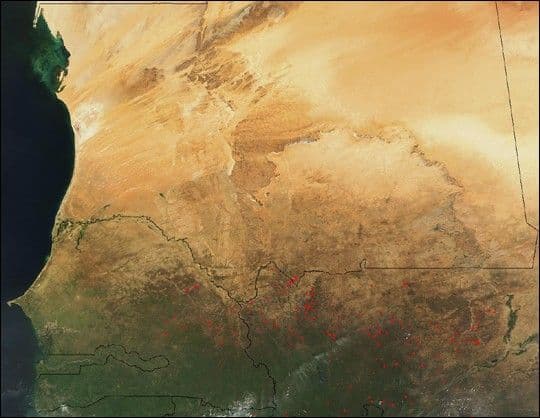 Fires in Mali and Senegal