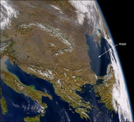 Haze over Eastern Europe