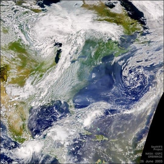 Haze over the Atlantic Seaboard