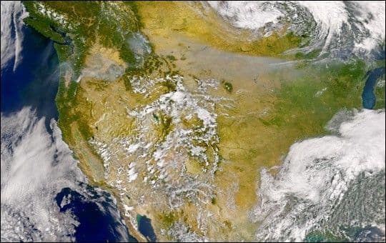 Smoke over Pacific Northwest