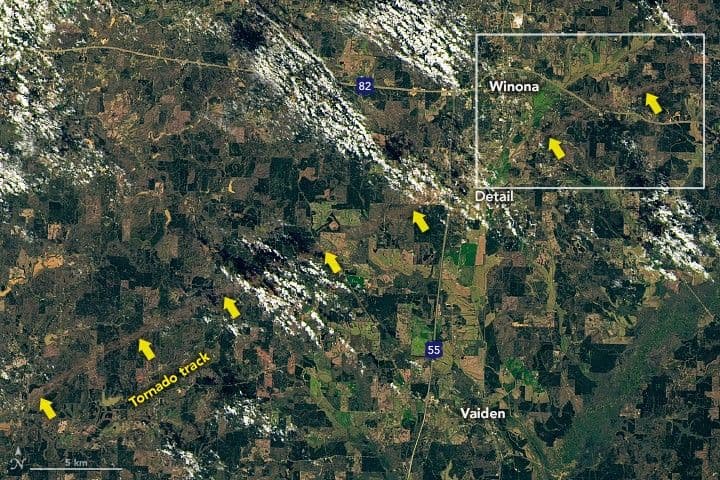 Tornado Leaves Path of Destruction in Mississippi