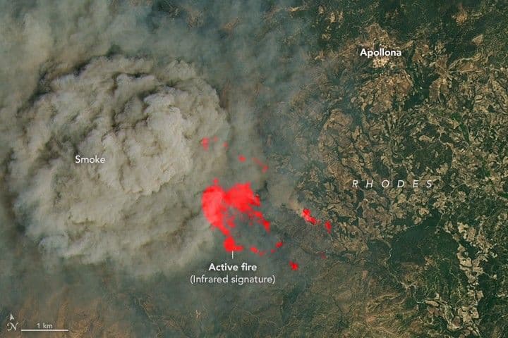 Fires Ignite on Greek Islands