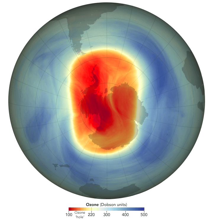 Modest Ozone Hole in 2023