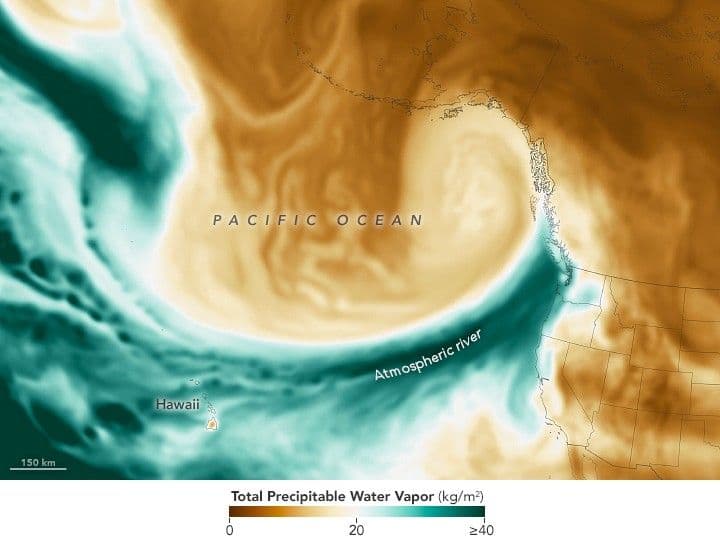 Atmospheric River Flows into the Pacific Northwest