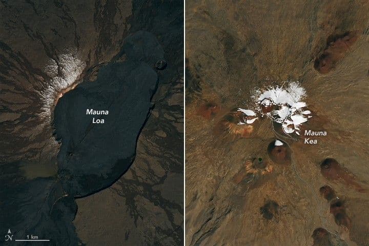 A Dusting of Snow on Hawaii’s Tallest Peaks