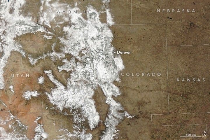 Snowstorm Coats the Rockies