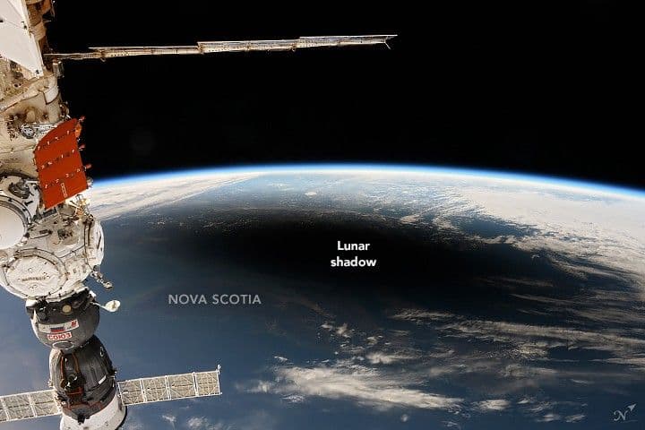 Looking Up and Down During the Eclipse