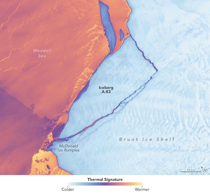 Antarctic Ice Shelf Spawns Iceberg A-83