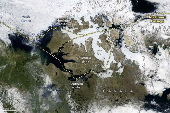 Sea Ice Chokes the Northwest Passage